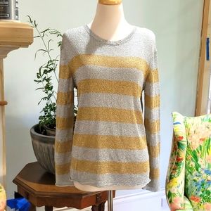 Tory Burch Gold and Silver sweater M